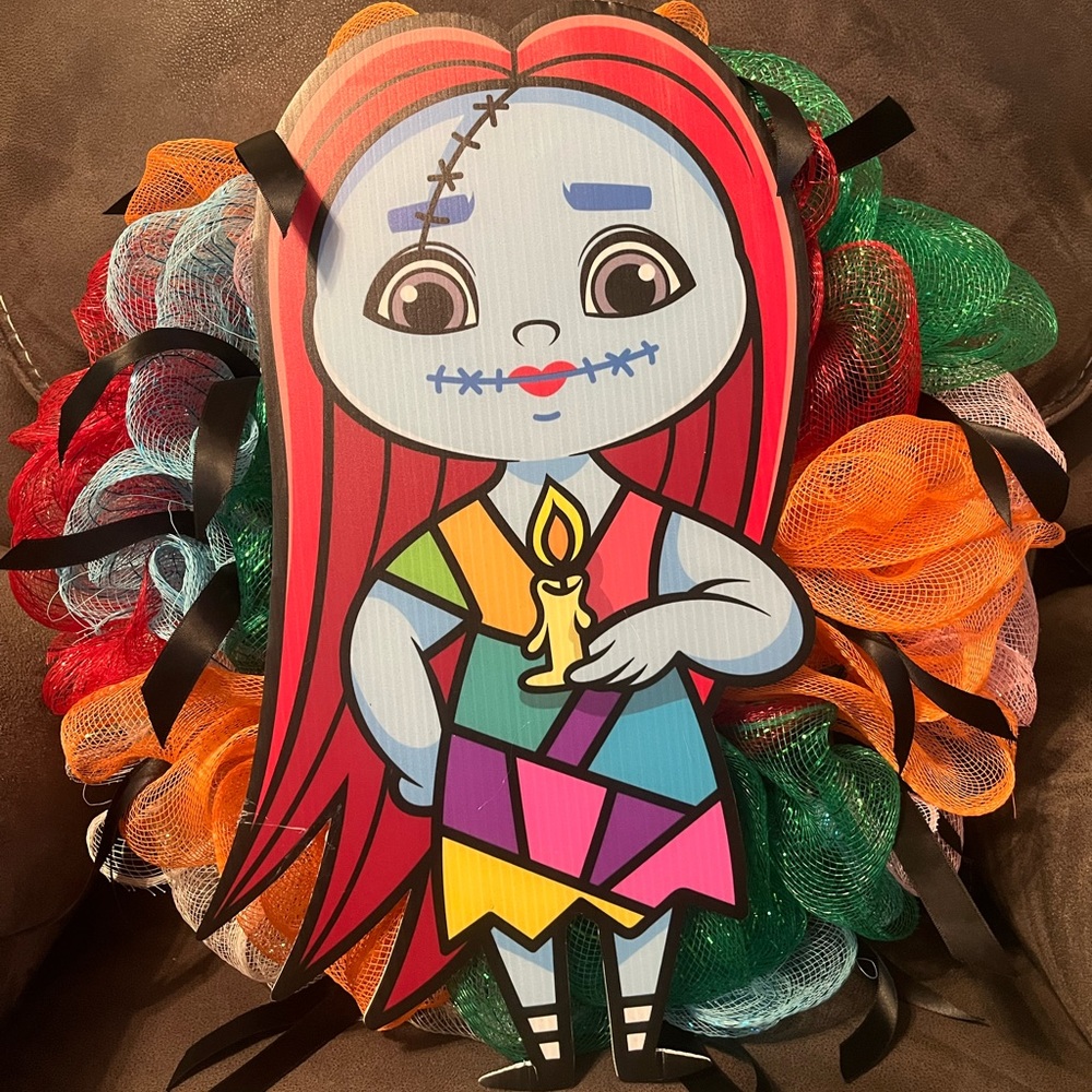 Child Sally nightmare before Christmas wreath